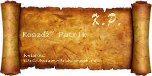 Koszó Patrik névjegykártya