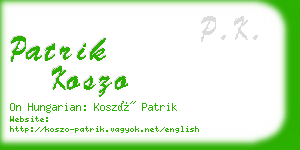 patrik koszo business card